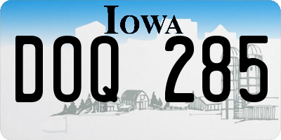 IA license plate DOQ285
