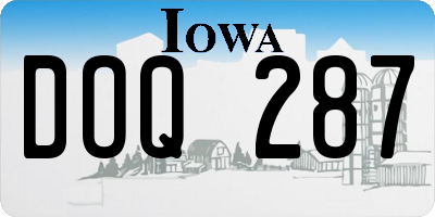 IA license plate DOQ287