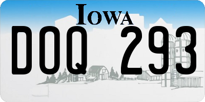 IA license plate DOQ293