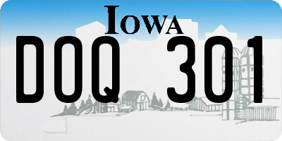 IA license plate DOQ301