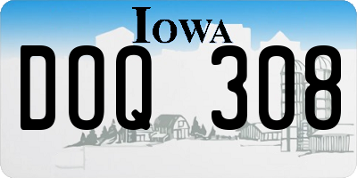 IA license plate DOQ308