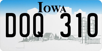 IA license plate DOQ310