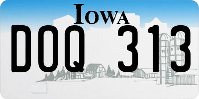 IA license plate DOQ313