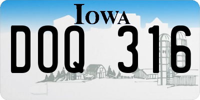 IA license plate DOQ316