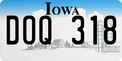 IA license plate DOQ318