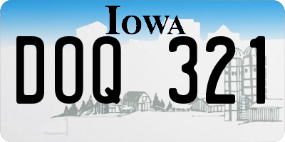 IA license plate DOQ321