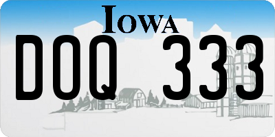 IA license plate DOQ333