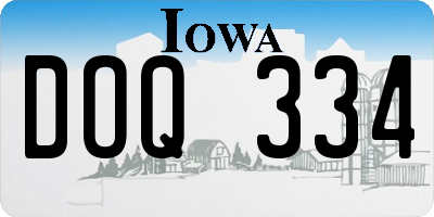 IA license plate DOQ334
