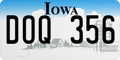 IA license plate DOQ356