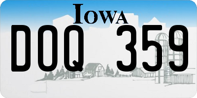 IA license plate DOQ359