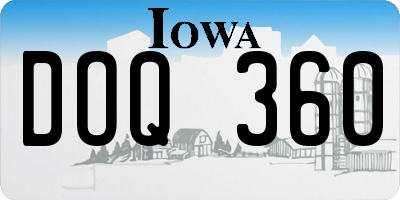 IA license plate DOQ360