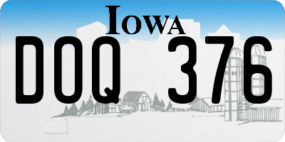 IA license plate DOQ376