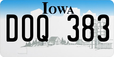 IA license plate DOQ383