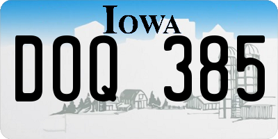 IA license plate DOQ385