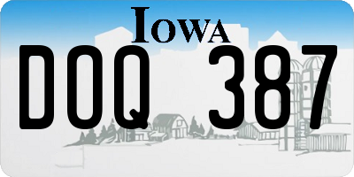 IA license plate DOQ387