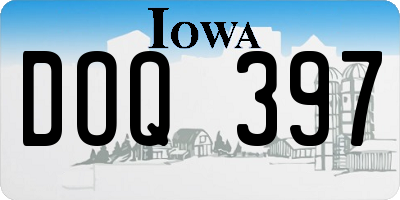 IA license plate DOQ397