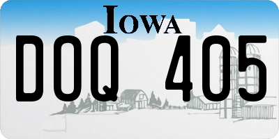 IA license plate DOQ405
