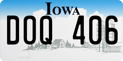 IA license plate DOQ406