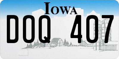 IA license plate DOQ407