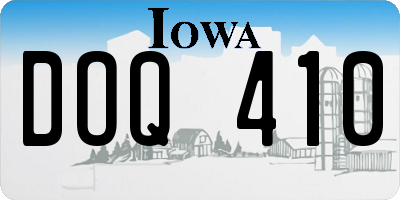 IA license plate DOQ410