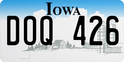 IA license plate DOQ426