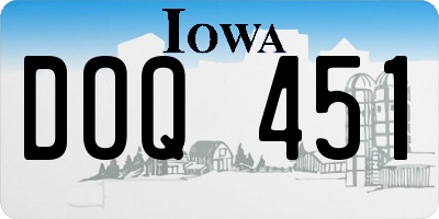 IA license plate DOQ451