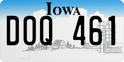 IA license plate DOQ461