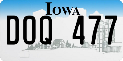IA license plate DOQ477