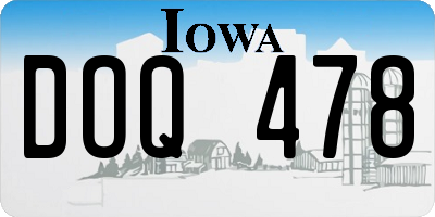 IA license plate DOQ478