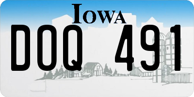 IA license plate DOQ491