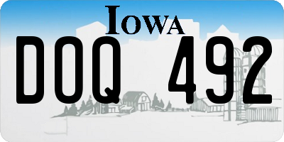 IA license plate DOQ492