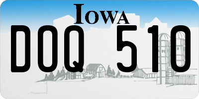 IA license plate DOQ510