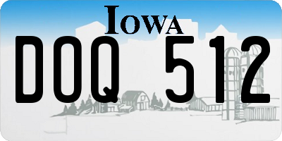 IA license plate DOQ512