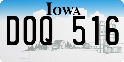 IA license plate DOQ516