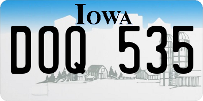 IA license plate DOQ535