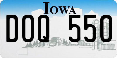 IA license plate DOQ550