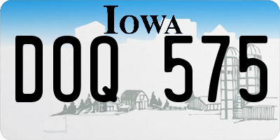 IA license plate DOQ575