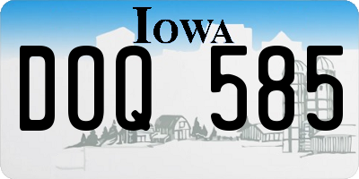 IA license plate DOQ585