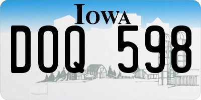 IA license plate DOQ598