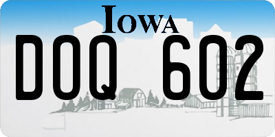 IA license plate DOQ602