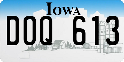 IA license plate DOQ613