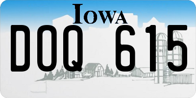 IA license plate DOQ615