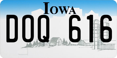 IA license plate DOQ616