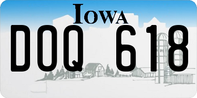 IA license plate DOQ618