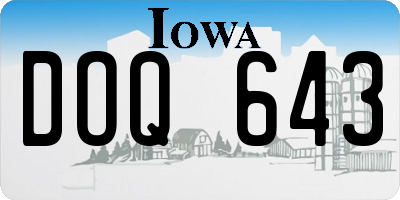 IA license plate DOQ643
