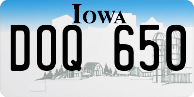 IA license plate DOQ650