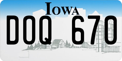 IA license plate DOQ670