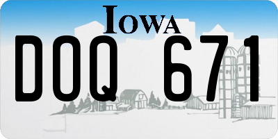 IA license plate DOQ671