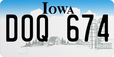 IA license plate DOQ674