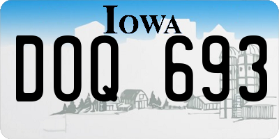 IA license plate DOQ693